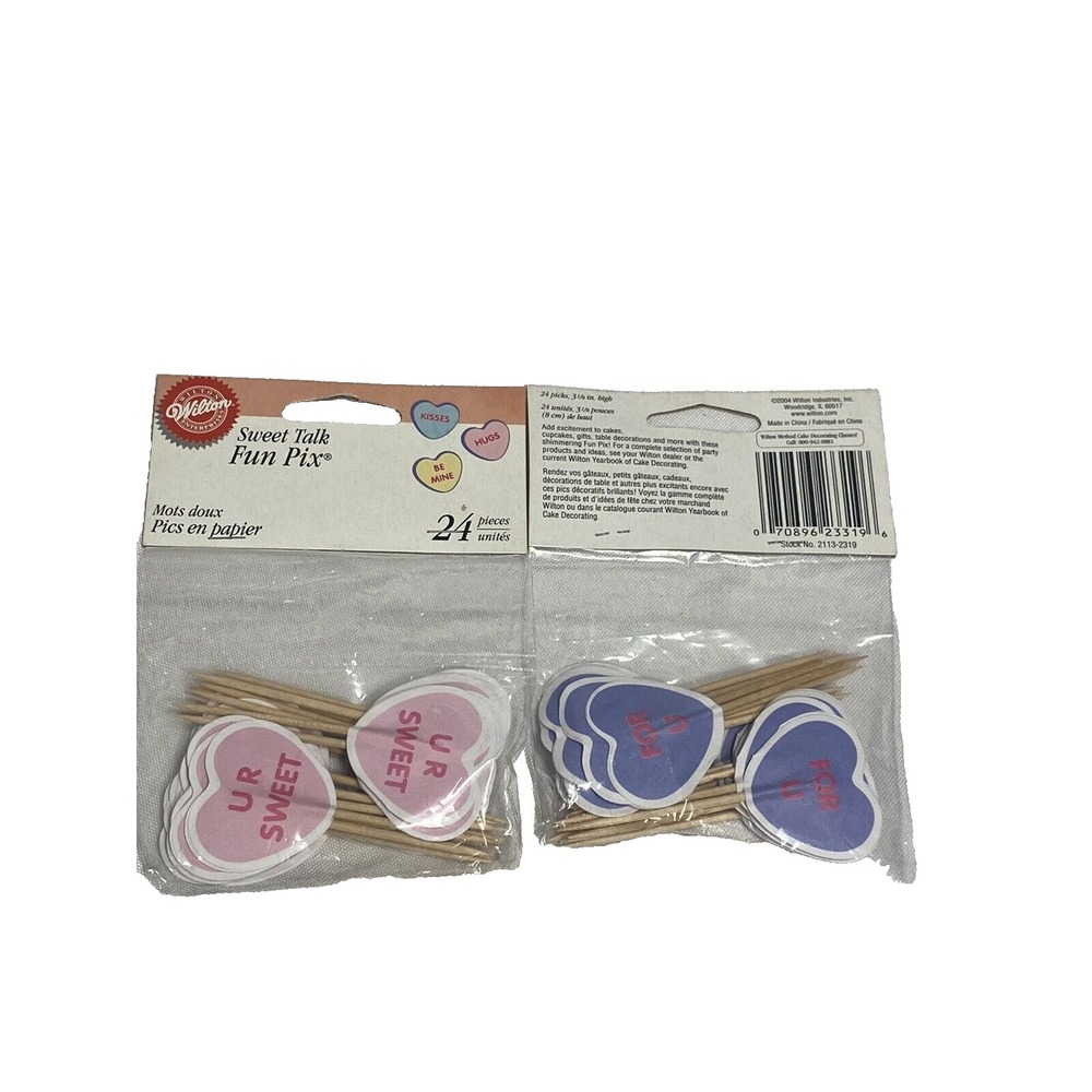 wilton sweet talk cupcake toppers hearts valentines day 48 total